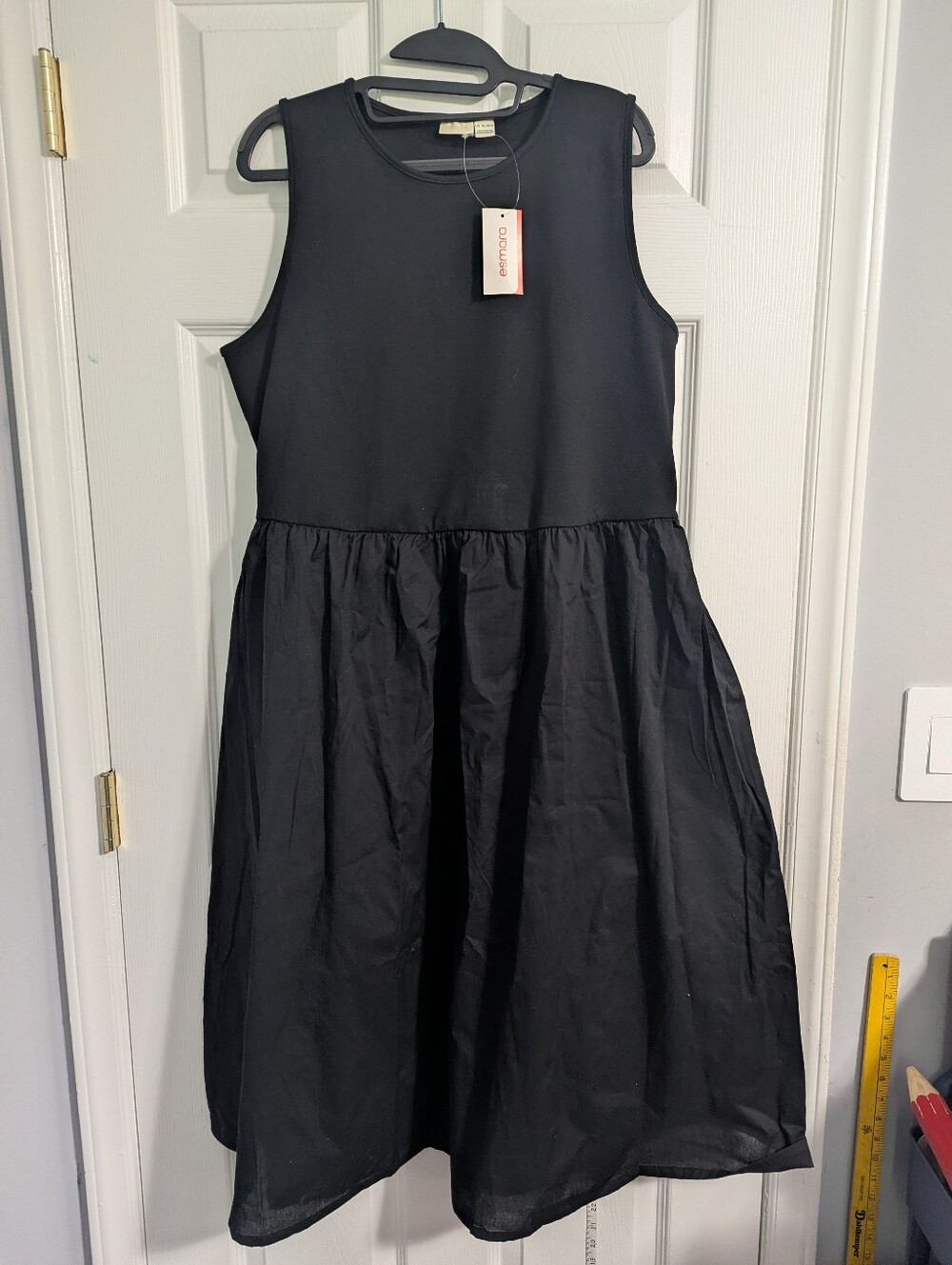Sleeveless Black Maxi Dress with Pockets NWT